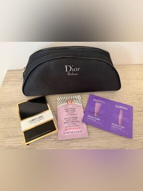 Dior Black Cosmetic Pouch with Parfum Logo